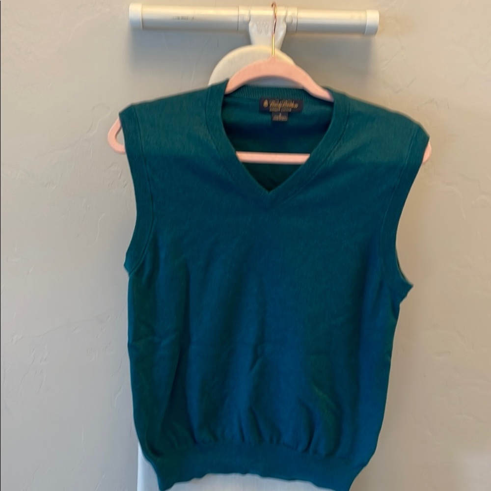 Teal Sleeveless V-Neck Sweater